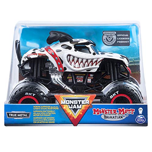 Product Cover Monster Jam, Official Monster Mutt Dalmatian Monster Truck, Die-Cast Vehicle, 1:24 Scale