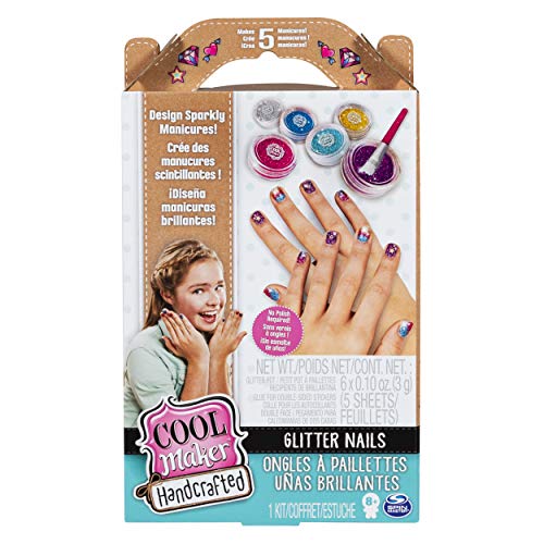 Product Cover Cool MAKER, Handcrafted Glitter Nails Activity Kit, Makes 5 Manicures, for Ages 8 & Up