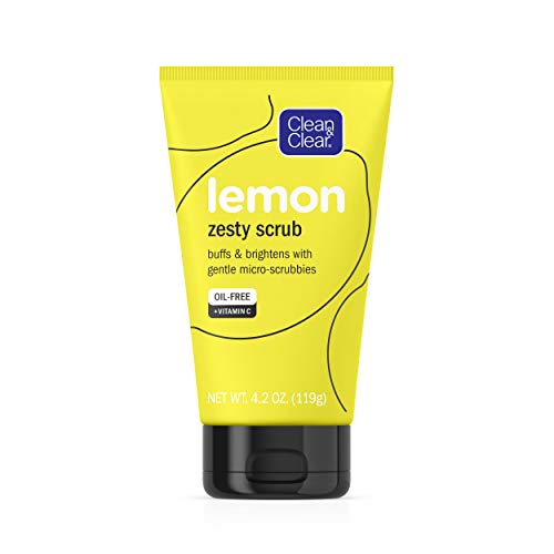 Product Cover Clean & Clear Lemon Zesty Brightening Facial Scrub with Vitamin C, Lemon Extract, and Gentle Micro-Scrubbies to Buff and Brighten Skin and Reduce Shine, Oil-Free Vitamin C Face Scrub, 4.2 oz