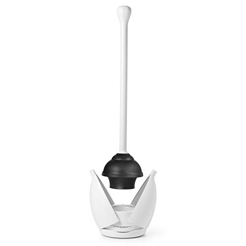Product Cover NEW OXO Good Grips Toilet Plunger with Holder, White
