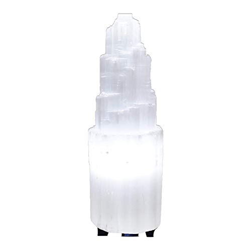 Product Cover Himalayan Glow Natural Selenite Lamp (2-4 lbs), Amazing Selenite Crystal Lamp Hand Carved with Dimmer Switch