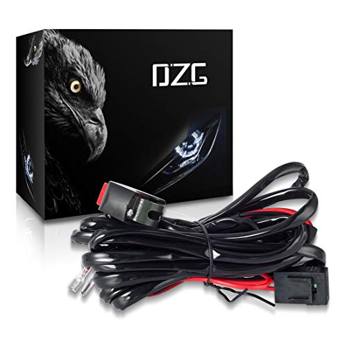 Product Cover DZG Universal LED Light Wiring Harness Kit 12V with Relay 30A Fuse On Off Switch for Motorcycle Driving Lights Auxiliary Work Lamps 2 Leads