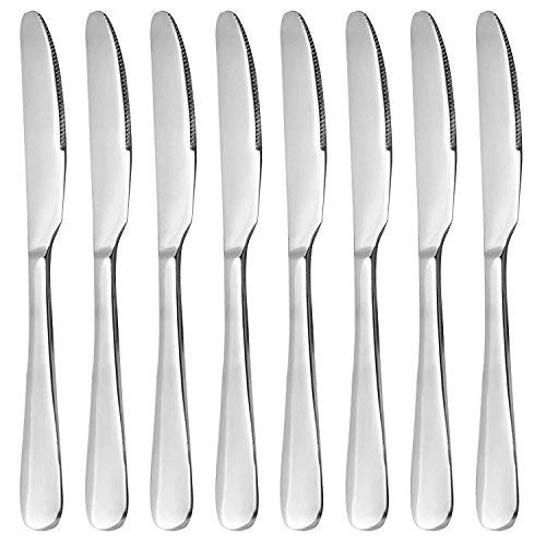 Product Cover MCIRCO Stainless steel Dinner Knife,Butter Knives Dinner Knife Set Table Knives Flatware Set Set of 8