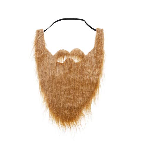 Product Cover LERORO Funny Costume Party Male Man Halloween Beard Facial Hair Disguise Game Black Mustache Top Quality Party Tools （Brown）