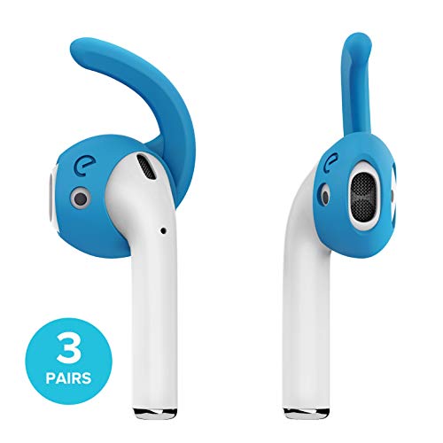 Product Cover EarBuddyz 2.0 Ear Hooks and Covers Accessories Compatible with Apple AirPods 1 & 2 or EarPods Headphones/Earphones/Earbuds (3 Pairs) (Sky Blue)