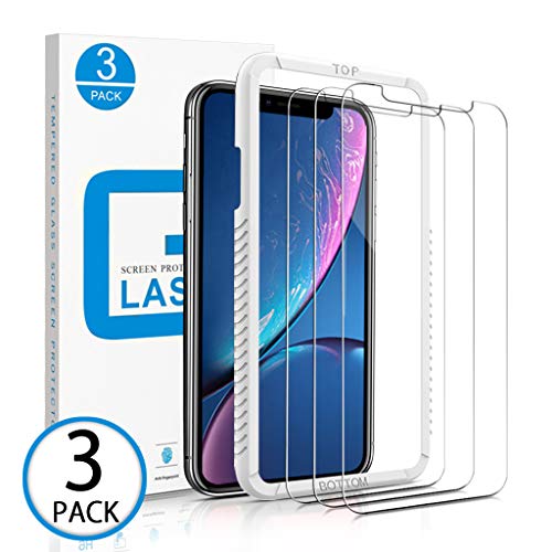 Product Cover Marge Plus Screen Protector Compatible for iPhone 11,for iPhone Xr, 3 Packs 6.1 inch 0.25mm Clear HD Tempered Glass Screen Protector Anti-Scratch 2.5 D Curved Edge with 99% Touch Accurate