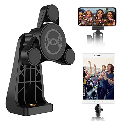 Product Cover ORASANT Strong Magnetic Tripod Mount Fit for Iphone and Ipad, Vertical and Horizontal allowed Rotatable Tiltable Anti-Wobble Iphone Tripod Mount, 1 Sec Single Hand Easy Operate Phone Holder for Tripod