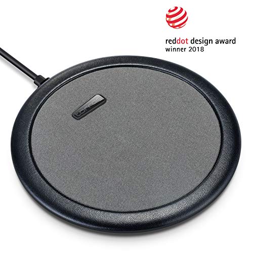 Product Cover TORRAS Wireless Charger, Qi-Certified 7.5W Fast Leather Edge Cloth Wireless Charger Compatible with iPhone Xs/XS Max/XR/X / 8/8 Plus, Samsung Galaxy Note 9 / S9 / S9 Plus / S8 and More
