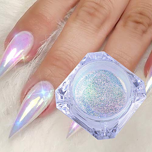 Product Cover Vonrui 1 Box Holographic Nail Glitter Powder Rainbow Color Neon Effect Nail Art Flakes Decoration Chrome Nail Dust Tip Manicure (V1)