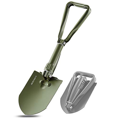 Product Cover REDCAMP Military Folding Camping ShovelïŒÅ'High Carbon Steel Entrenching Tool Tri-fold Handle Shovel with Cover