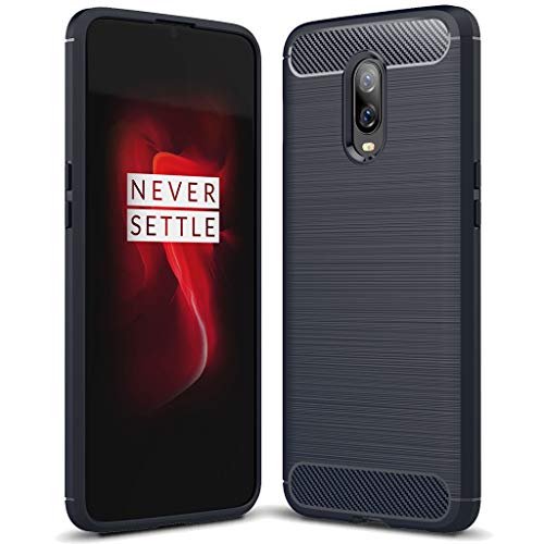 Product Cover Sucnakp OnePlus 6T case, TPU Shock Absorption Technology Raised Bezels Protective Case Cover for OnePlus 6T Smartphone (TPU Blue)