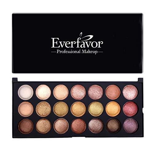 Product Cover Eyeshadow Palette Makeup, Everfavor Pigmented Eye Shadow Nude Palettes - Professional 21 Colors Shimmer Warm Neutral Smoky Cosmetic Baked Eye Shadows (21 Colors, 09)