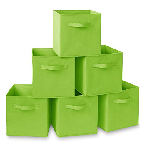 Product Cover Casafield Set of 6 Collapsible Fabric Cube Storage Bins, Lime Green - 11