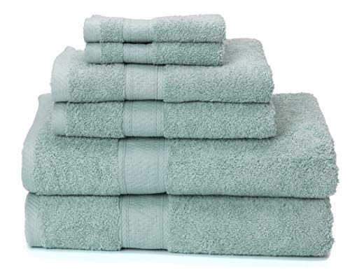 Product Cover Ariv Collection Premium Bamboo Cotton 6-Piece Towel Set (2 Bath Towels, 2 Hand Towels and 2 Washcloths) - Natural, Ultra Absorbent and Eco-Friendly (Duck Egg)