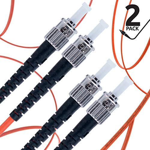 Product Cover ST to ST Fiber Patch Cable Multimode Duplex - 3m (9.84ft) - 50/125um OM2 (2 Pack) - Beyondtech PureOptics Cable Series