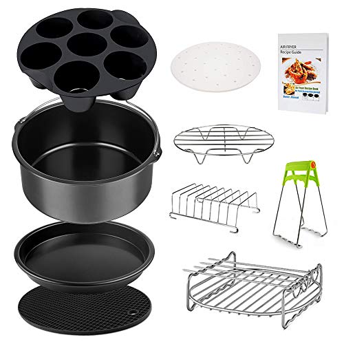 Product Cover Air Fryer Accessories Set for 3.7, 5.3, 5.5, 5.8 QT,8 pieces for Gowise Phillips and Cozyna Air Fryer (7.5 inch, 8 pcs)