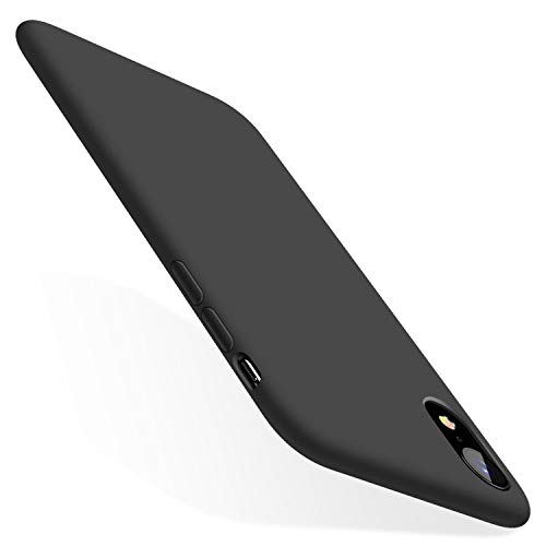 Product Cover TORRAS [Love Series iPhone XR Case, Liquid Silicone Gel Rubber Slim Shockproof Case Cover with Soft Microfiber Lining Cushion Compatible with iPhone XR, Black