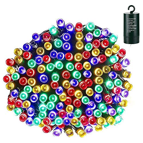 Product Cover Lyhope Christmas Lights, 200 LED 72ft 8 Modes Battery Operated Waterproof Fairy Decorative String Lights for Outdoor & Indoor, Patio, Lawn, Landscape, Garden, Wedding, Holiday (Multi-Color)