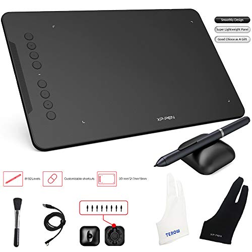 Product Cover XP-PEN Deco 01 Graphics Drawing Tablet, Graphic Tablets with 8 Shortcut Keys, Battery-Free Passive Stylus of 8192 Levels Pressure Large Drawing Space Graphic Tablet for Digital Art Design