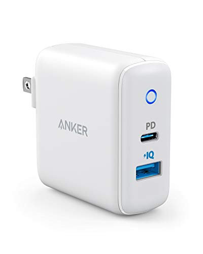 Product Cover Anker USB C 30W 2-Port Compact Type C Charger with 18W Power and 12W PowerIQ, PowerPort PD 2 with LED Indicator for iPad Pro 2018, iPhone XS/Max/XR/X/8/7, Pixel, and More