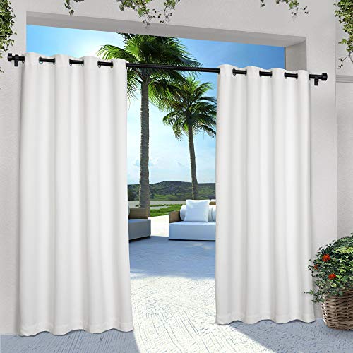 Product Cover Exclusive Home Curtains Indoor/Outdoor Solid Cabana Grommet Top Curtain Panel Pair, 54x120, Winter White