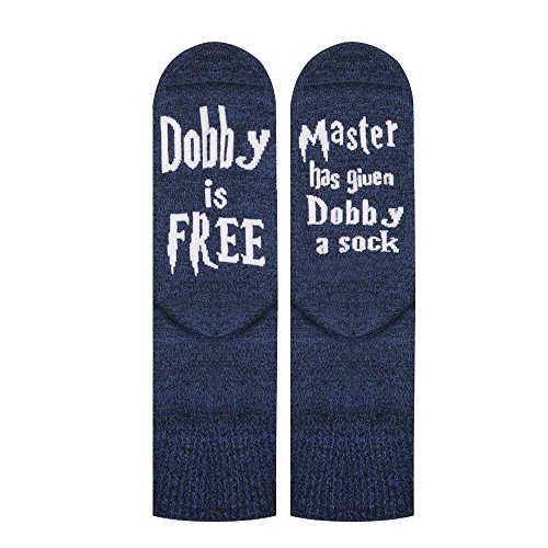 Product Cover Deyuan Crew Casual Socks, Master has Given Dobby a Sock Dobby is Free, Combed Novelty Socks for Men & Women