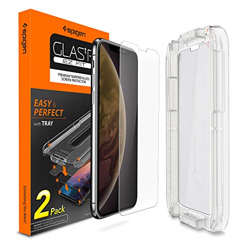 Product Cover Spigen Tempered Glass Screen Protector [Installation Kit] Designed for iPhone XR (2 Pack) - Sensor Protection