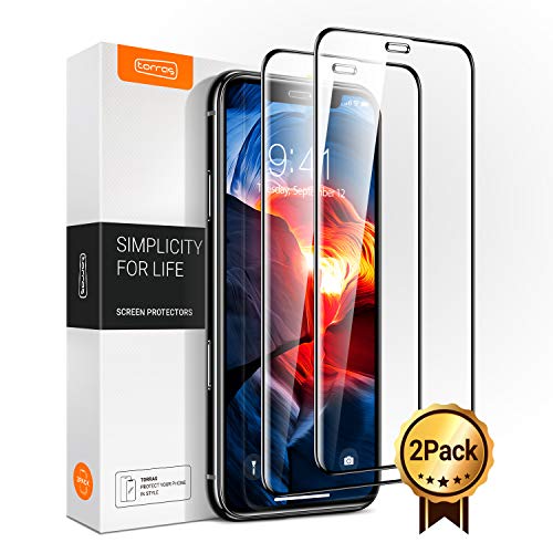Product Cover TORRAS [Shatterproof] iPhone 11 Screen Protector iPhone XR Screen Protector [Full Coverage] [9H Toughen] [Case-Friendly] Clear Tempered Glass Screen Protector for iPhone 11/XR [6.1inch] - (2-Pack)
