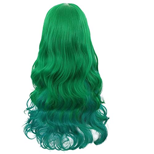 Product Cover Rbenxia Curly Cosplay Wig Long Hair Heat Resistant Spiral Costume Wigs (Gradient Green)