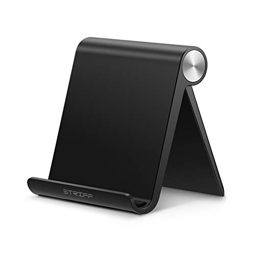 Product Cover STRIFF Multi Angle Mobile Stand. Phone Holder for iPhone, Android, Samsung, OnePlus, Xiaomi (Black)