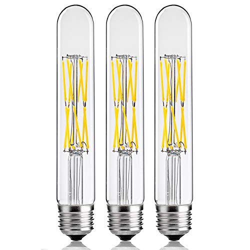 Product Cover LEOOLS 12W Dimmable Edison Led Tubular Bulb T10/T30,E26 Medium Base Filament Lamp 100 Watt Incandescent Bulb Equivalent 4000K Daylight Glow,7.3in(185mm),3-Pack