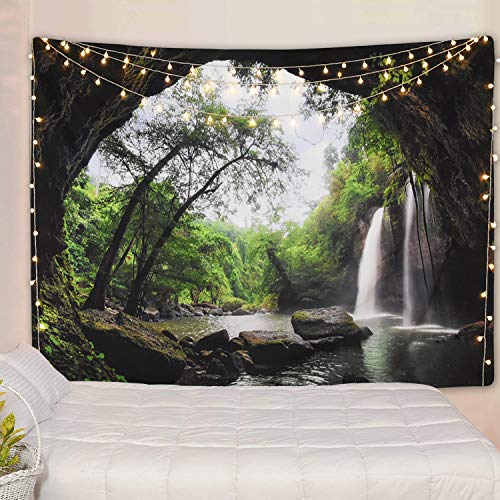 Product Cover Ice jazz Mountain Cave Tapestry Waterfall Tapestry Forest Tree Tapestry Nature Tapestry Wall Hanging for Bedroom Living Room Dorm