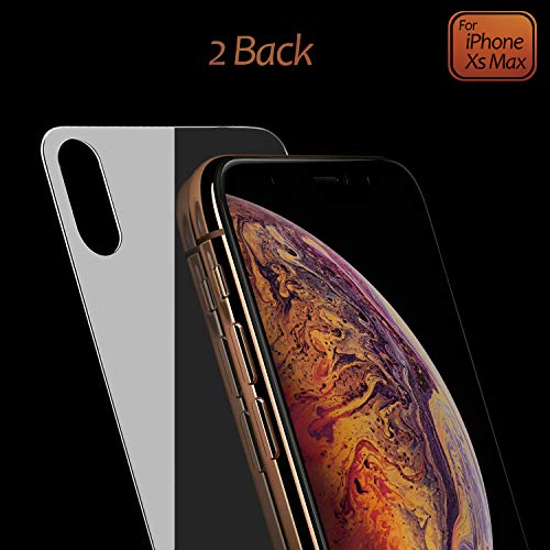 Product Cover JingooBon Back Screen Protector Compatible with iPhone Xs Max [2-Pack], Rear Tempered Glass [3D Touch] Temper Glass Film Anti-Fingerprint/Scratch Compatible with iPhoneXs Max (6.5 inch)