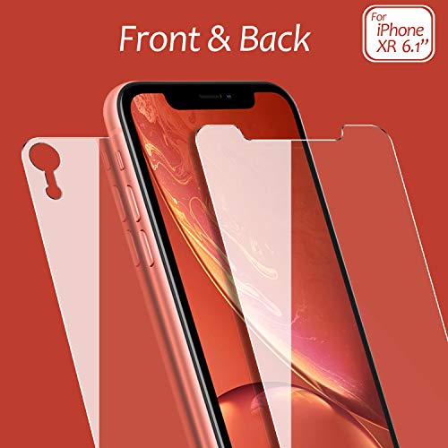 Product Cover JingooBon Screen Protector for iPhone XR Front and Back, HD Tempered Glass [Haptic Touch] Front and Rear Glass Film High Definition for iPhoneXR (6.1 inch)