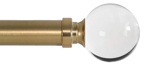 Product Cover Ivilon Drapery Treatment Window Curtain Rod - Acrylic Ball 1 inch Pole. 28 to 48 Inch. Warm Gold