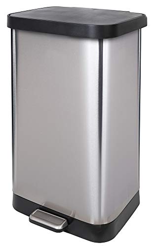 Product Cover GLAD GLD-74507 Extra Capacity Stainless Steel Step Trash Can with Clorox Odor Protection of The Lid | Fits Kitchen Pro 20 Gallon Waste Bags