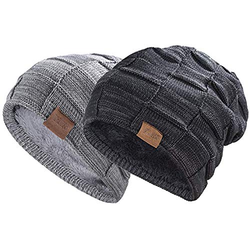 Product Cover YSense Mens Winter Warm Slouchy Beanie Oversized Baggy Hat Fleece Lined Knit Skull Cap