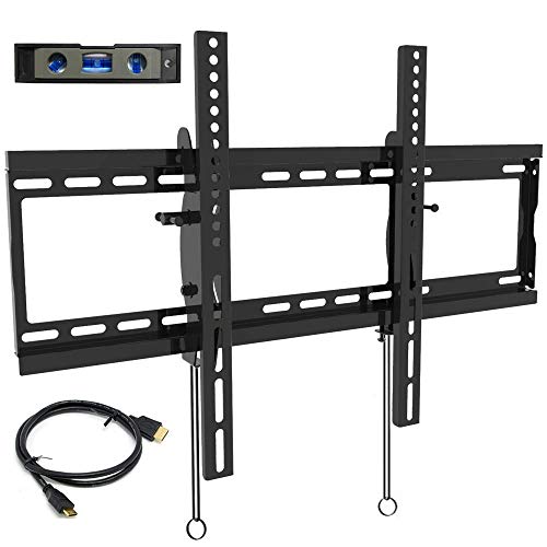 Product Cover Everstone Tilt TV Wall Mount Bracket for Most 32-80 Inch LED,LCD,OLED,Plasma Flat Screen,Curved TVs,Low Profile,Up To VESA 600 x 400 and 165 LBS,Includes HDMI Cable and Level,Fits 16