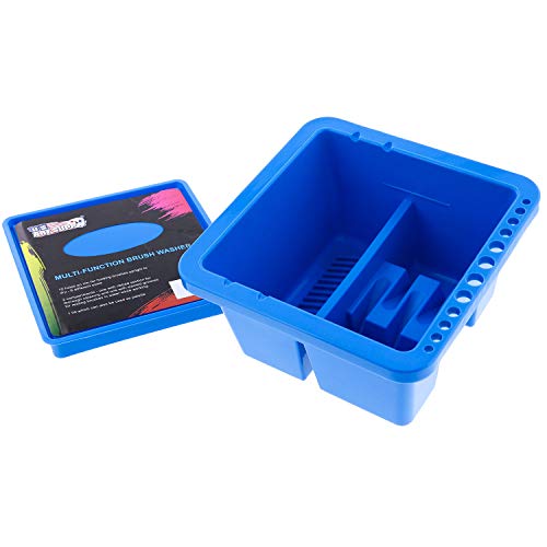 Product Cover U.S. Art Supply 12 Hole Multi-Function Plastic Brush Washer with Palette Lid