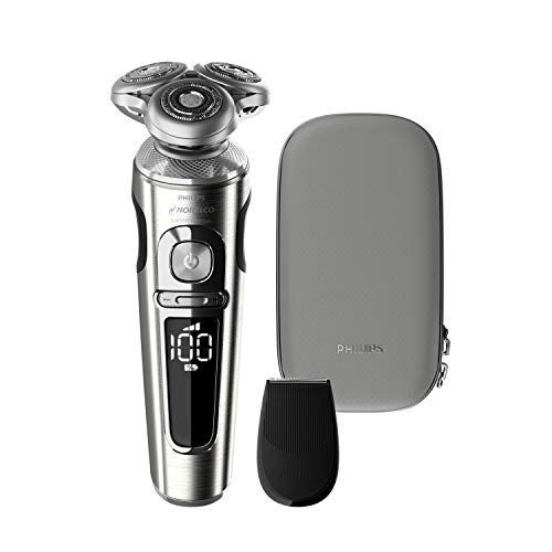 Product Cover Philips Norelco Shaver 9000 Prestige, Rechargeable Wet/Dry Electric Shaver with Trimmer Attachment and Premium Case, SP9820/87