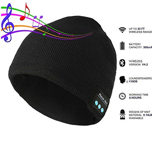 Product Cover Pardecor Tech Speaker Beanie Hats with Bluethooth Headphones, Unique Winter Headset and Wireless Music Players Mic Cap for Stocking Stuffers Gift, Warmer Ear Winter Outdoor Sports for Men Women Teen