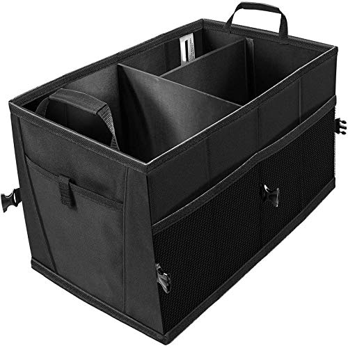 Product Cover Trunk Organizer for Car SUV Truck Van Storage Organizers Best for Auto Accessories in Bed Interior, Collapsible Vehicle Caddy Large Box Tote Compartment Heavy Duty for Grocery, Tools or Boots