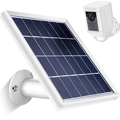 Product Cover Skylety Solar Panel for Ring Spotlight Cam with Security Wall Mount 3.6 m/ 11.8 ft Cable with Barrel Connector 5 V/ 3.5 W (Max) Output (Not for Stick Up Cam/Arlo Cam Series) Without CAM (White)