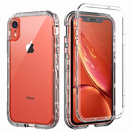 Product Cover SKYLMW Case for iPhone XR,Shockproof Three Layer Protection Hard Plastic & Soft TPU Sturdy Armor Protective High Impact Resistant Cover for iPhone XR 2018(6.1 inch) for Men/Women/Girls/Boys,Clear