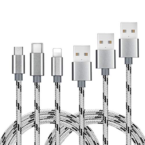 Product Cover 3Pack Multi Charger Cable 5FT-3.3FT-1FT Bolatus 3 in 1 Multiple Device Phone Connector USB Charging Cord Portable Universal Compatible with Cell Phone Tablets and More(Multi Pack 1-3-5FT)