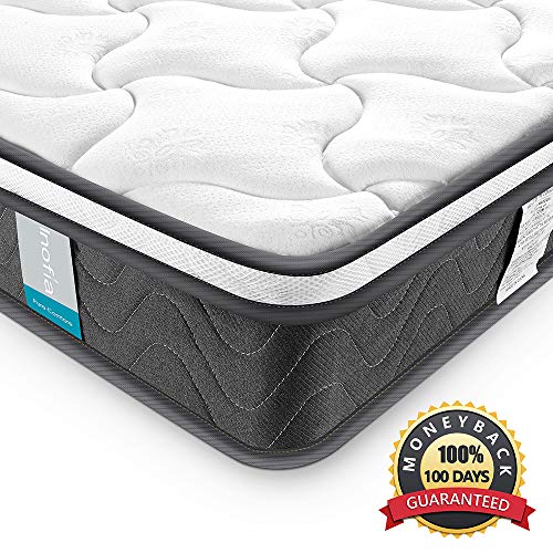 Product Cover Inofia Sleeping 8 inch Hybrid Comfort Eurotop Innerspring Mattress- Plush Yet Supportive-Pressure Relief (Twin)