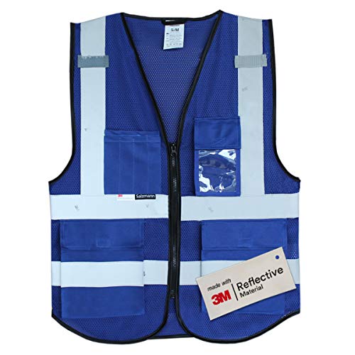 Product Cover Salzmann 3M Multi Pocket Working Vest, Working Uniform, Highly Breathable Mesh Vest, 4XL/5XL; New Size Chart from Dec.2017