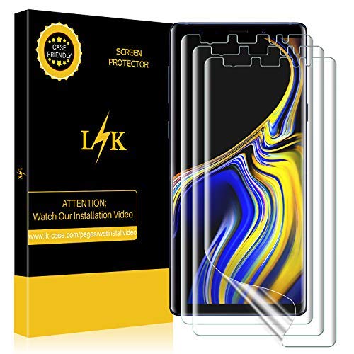 Product Cover LK [3 Pack] LK Screen Protector for Samsung Galaxy Note 9, Liquid Skin [NewÃ'Version] [Full Coverage] [Case Friendly] HD Clear Anti-Bubble Film with Lifetime Warranty