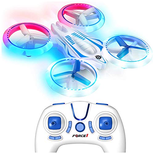 Product Cover Force1 UFO 4000 LED Mini Drones for Kids - Small RC Drones for Beginners w/ 2 Quadcopter Batteries