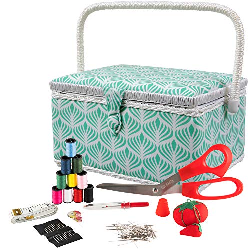 Product Cover SINGER 07229 Sewing Basket with Sewing Kit, Needles, Thread, Pins, Scissors, and Notions, Boho Fan